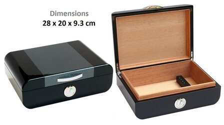 HUMIDOR CIGAR BOX -Carbon Fiber 40 Cigars