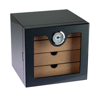 Bookwill Humidor - Kabinet 4-lades - 80 sigaren - Carbon High Gloss - 240x226x220mm