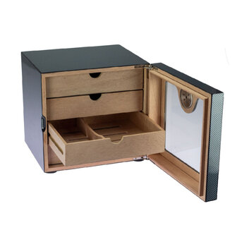 Bookwill Humidor - Kabinet 4-lades - 80 sigaren - Carbon High Gloss - 240x226x220mm-1